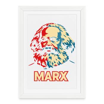 Karl Marx Pop Art Portrait - Affiche encadrée (27 × 37 cm) - blanc - Devant