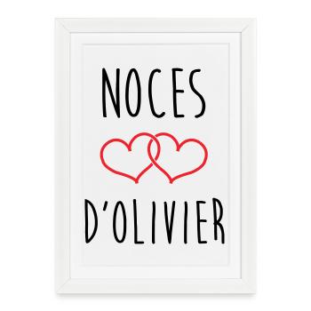 Noces d'Olivier 59 ans de mariage - Affiche encadrée (27 × 37 cm) - blanc - Devant