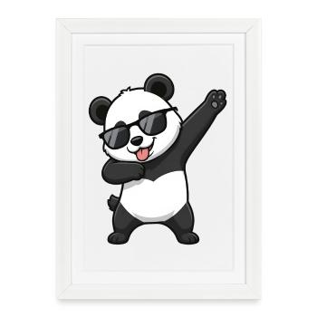 Dabbing Panda - Affiche encadrée (27 × 37 cm) - blanc - Devant