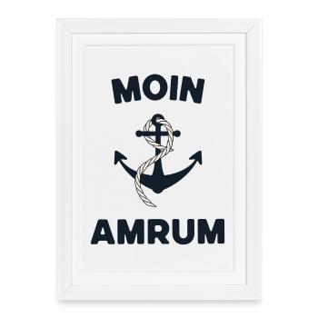 Moin Amrum – Conception d’ancres maritimes - Affiche encadrée (27 × 37 cm) - blanc - Devant