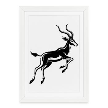 Impala africaine - Affiche encadrée (27 × 37 cm) - blanc - Devant
