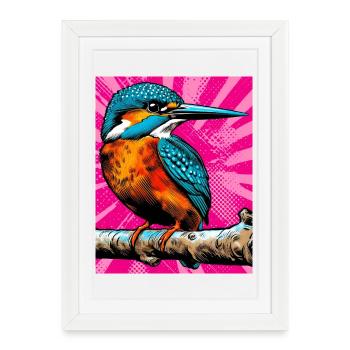 kingfisher - Framed poster (27 × 37 cm) - white - Front