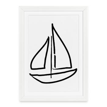 Boat Sailing Sailboat - Framed poster (27 × 37 cm) - white - Front