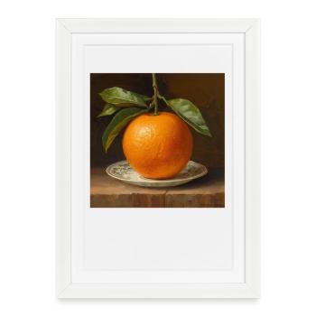 Orange dans un plat classique - Affiche encadrée (27 × 37 cm) - blanc - Devant