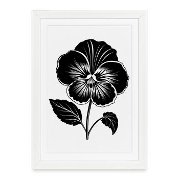 Fleur de pensée - Affiche encadrée (27 × 37 cm) - blanc - Devant
