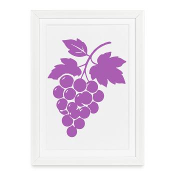 Purple Grapes Silhouette - Framed poster (27 × 37 cm) - white - Front