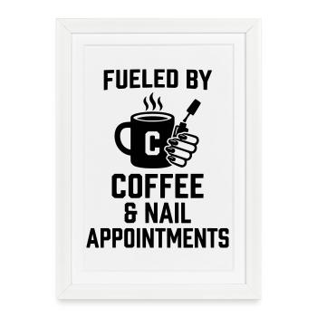 Conception d’ongles à ongles pour ongles en café - Affiche encadrée (27 × 37 cm) - blanc - Devant