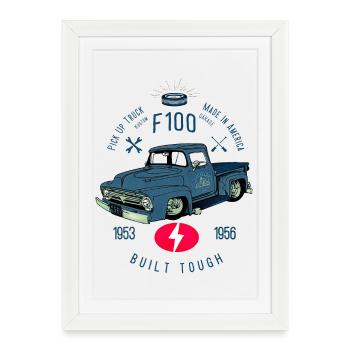 F100 Built Tough - Affiche encadrée (27 × 37 cm) - blanc - Devant