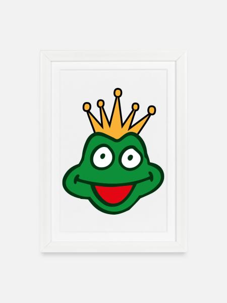 Froschkönig - Gerahmtes Poster (27 × 37 cm) - Weiß