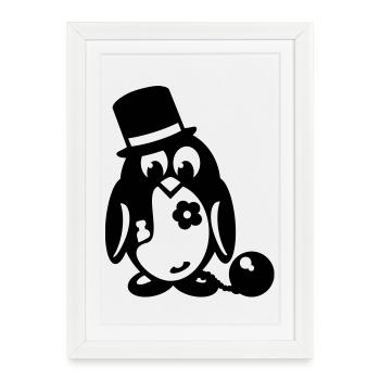 penguin bachelor - Framed poster (27 × 37 cm) - white - Front