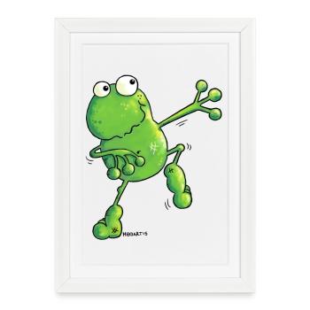 "Arthur" -Grenouille -Dessin animé - Affiche encadrée (27 × 37 cm) - blanc - Devant