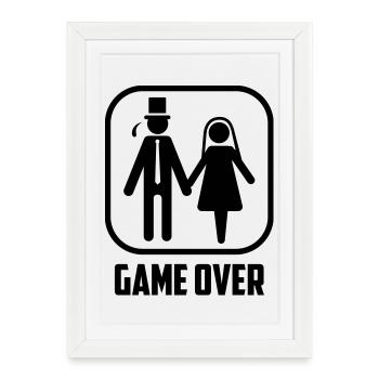 Jeu de mariage enterrement de vie de plus de - Affiche encadrée (27 × 37 cm) - blanc - Devant