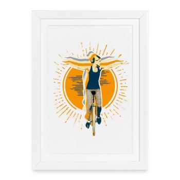 Monocycle | Fly4you - Affiche encadrée (27 × 37 cm) - blanc - Devant