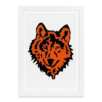 wolf - Framed poster (27 × 37 cm) - white - Front