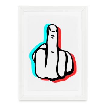 Baiser le doigt - Affiche encadrée (27 × 37 cm) - blanc - Devant