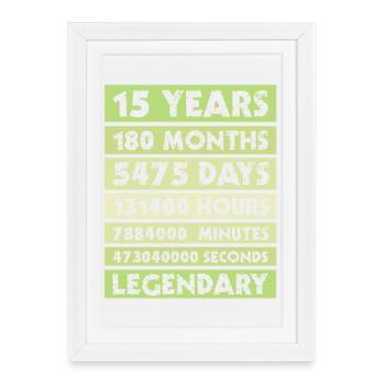 15 ans de légende - anniversaire - entreprise - anniversaire - Affiche encadrée (27 × 37 cm) - blanc - Devant