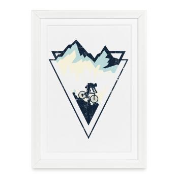 Alpine MTB Crest - Framed poster (27 × 37 cm) - white - Front