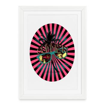 Lunettes de soleil Summer Sunbeams Palm Tree - Affiche encadrée (27 × 37 cm) - blanc - Devant