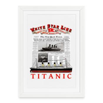 TITANIC création Louis RUNEMBERG © Adagp - Affiche encadrée (27 × 37 cm) - blanc - Devant