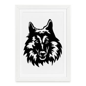 Tervueren head - Framed poster (27 × 37 cm) - white - Front