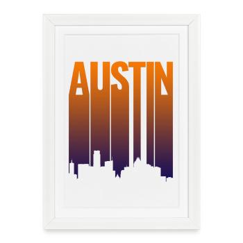 Pente de la ligne d’horizon d’Austin - Affiche encadrée (27 × 37 cm) - blanc - Devant