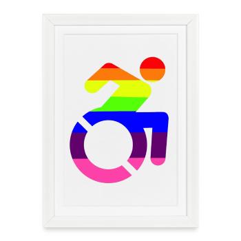 Wheelchair LGBTQ symbol for men # - Framed poster (27 × 37 cm) - white - Front