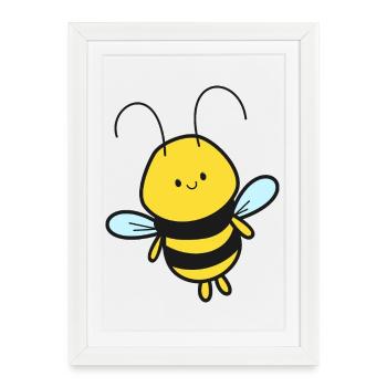 Bee - Framed poster (27 × 37 cm) - white - Front