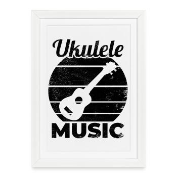 Musique ukulélé - Affiche encadrée (27 × 37 cm) - blanc - Devant