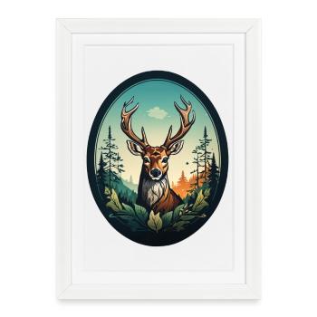 Renne - Affiche encadrée (27 × 37 cm) - blanc - Devant