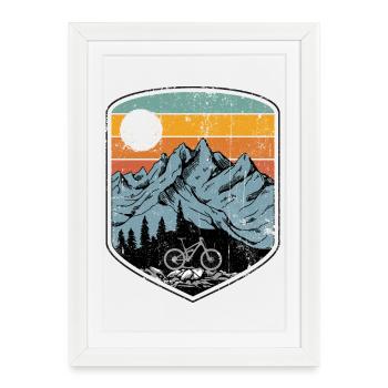 Patch de VTT au coucher du soleil - Affiche encadrée (27 × 37 cm) - blanc - Devant