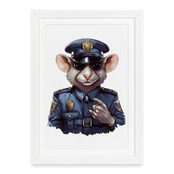 Rats Policeman - Framed poster (27 × 37 cm) - white - Front