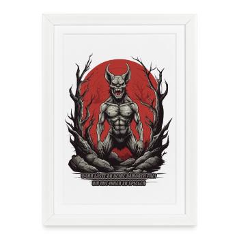 Hell Demon - Framed poster (27 × 37 cm) - white - Front
