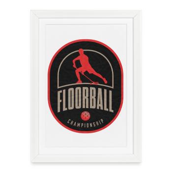 Floorball Championship Patch - Framed poster (27 × 37 cm) - white - Front