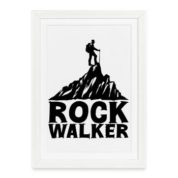 Rock Walker [Noir] - Affiche encadrée (27 × 37 cm) - blanc - Devant