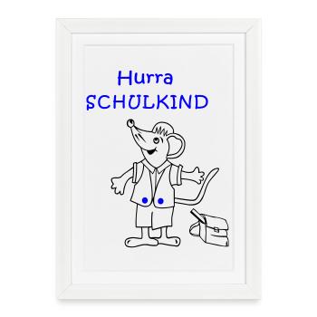 Hourra Inscription à l’école des écoliers - Affiche encadrée (27 × 37 cm) - blanc - Devant