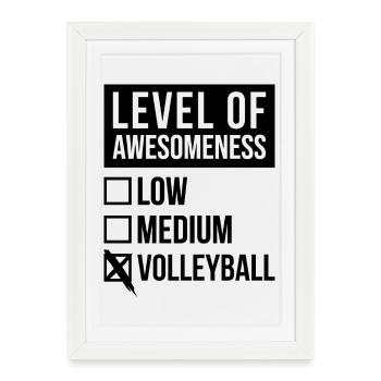 Volley-ball-ball Volley-volley-ball - Affiche encadrée (27 × 37 cm) - blanc - Devant