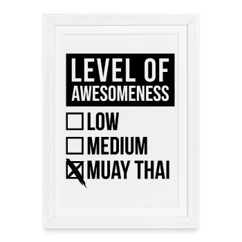 Muay Thai Muay Thai Muay Thai - Affiche encadrée (27 × 37 cm) - blanc - Devant