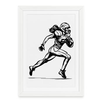 Joueur de football américain - Affiche encadrée (27 × 37 cm) - blanc - Devant