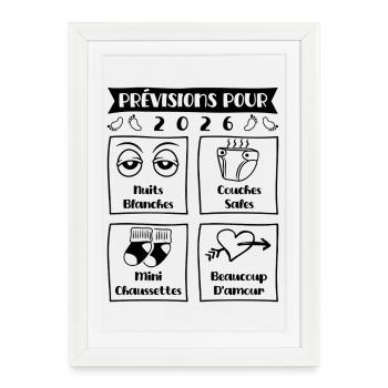 Predictions for 2026, future mama, future dad - Framed poster (27 × 37 cm) - white - Front