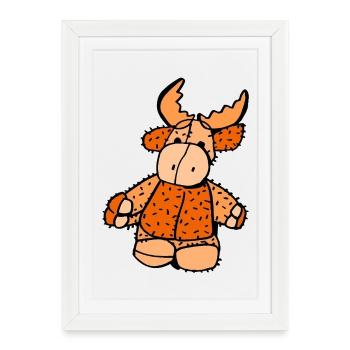 Elchi Button - Framed poster (27 × 37 cm) - white - Front