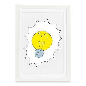 Illustration créative de l’ampoule - Affiche encadrée (27 × 37 cm) - blanc - Devant