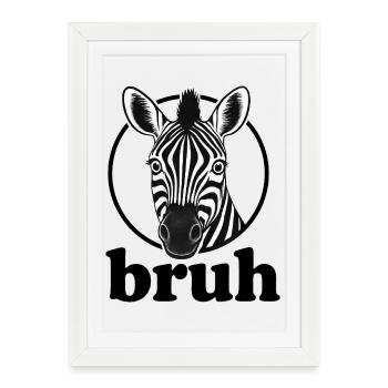 Drôle Zèbre Sarcastique Humour Internet Mème - Affiche encadrée (27 × 37 cm) - blanc - Devant
