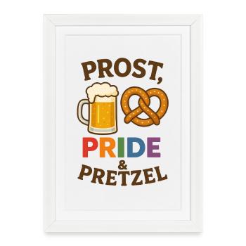 Prost, Pride et Bretzel - Affiche encadrée (27 × 37 cm) - blanc - Devant