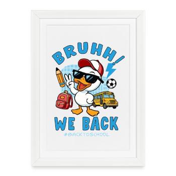 Canard Élève Retour à l'École - Affiche encadrée (27 × 37 cm) - blanc - Devant