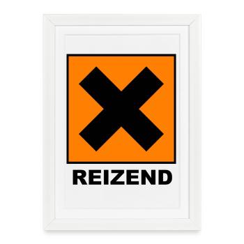 Charmant | Design avec X noir - Affiche encadrée (27 × 37 cm) - blanc - Devant