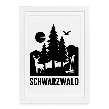 Black Forest - Framed poster (27 × 37 cm) - white - Front