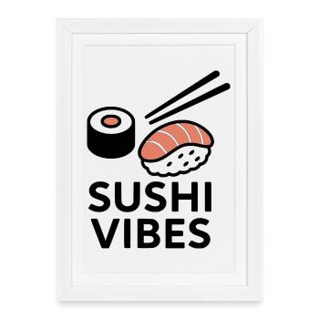 Sushi vibes - Framed poster (27 × 37 cm) - white - Front
