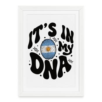 ADN argentin Drapeau argentin Hispanique - Affiche encadrée (27 × 37 cm) - blanc - Devant