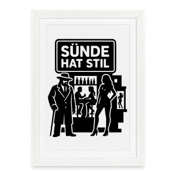 Sin Has Style Going Out Nightlife - Framed poster (27 × 37 cm) - white - Front
