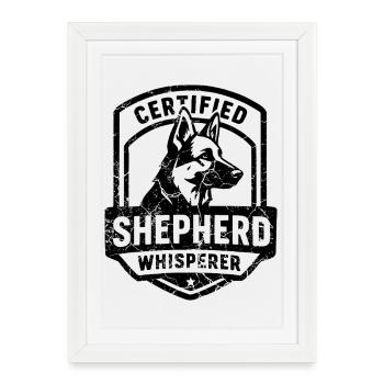 Chemise de berger allemand pour les éleveurs et les fans de chiens - Affiche encadrée (27 × 37 cm) - blanc - Devant
